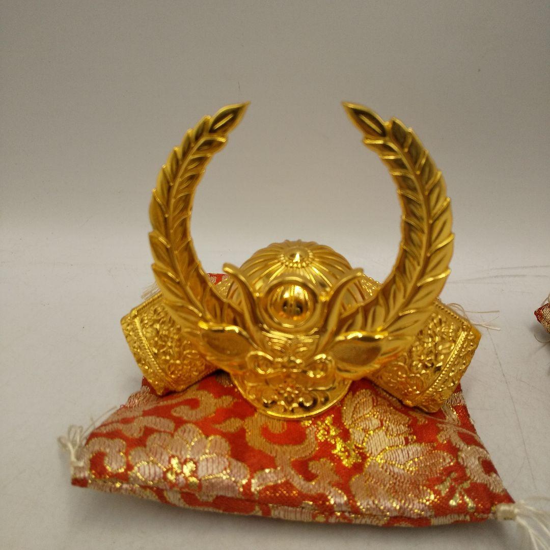 ミニ兜　金メッキ　戦国武将　アンティーク　昭和レトロ　五月人形　古道具