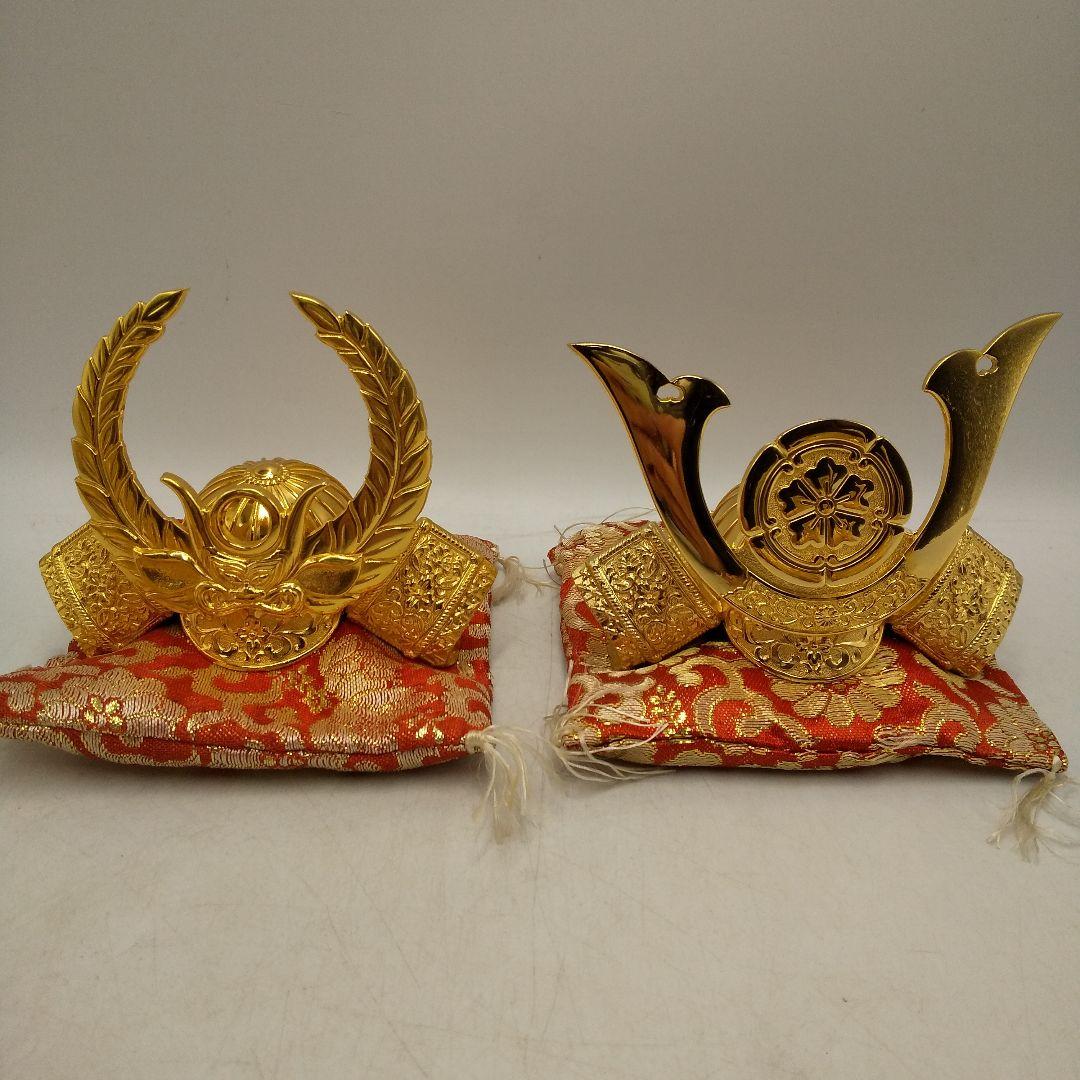 ミニ兜　金メッキ　戦国武将　アンティーク　昭和レトロ　五月人形　古道具
