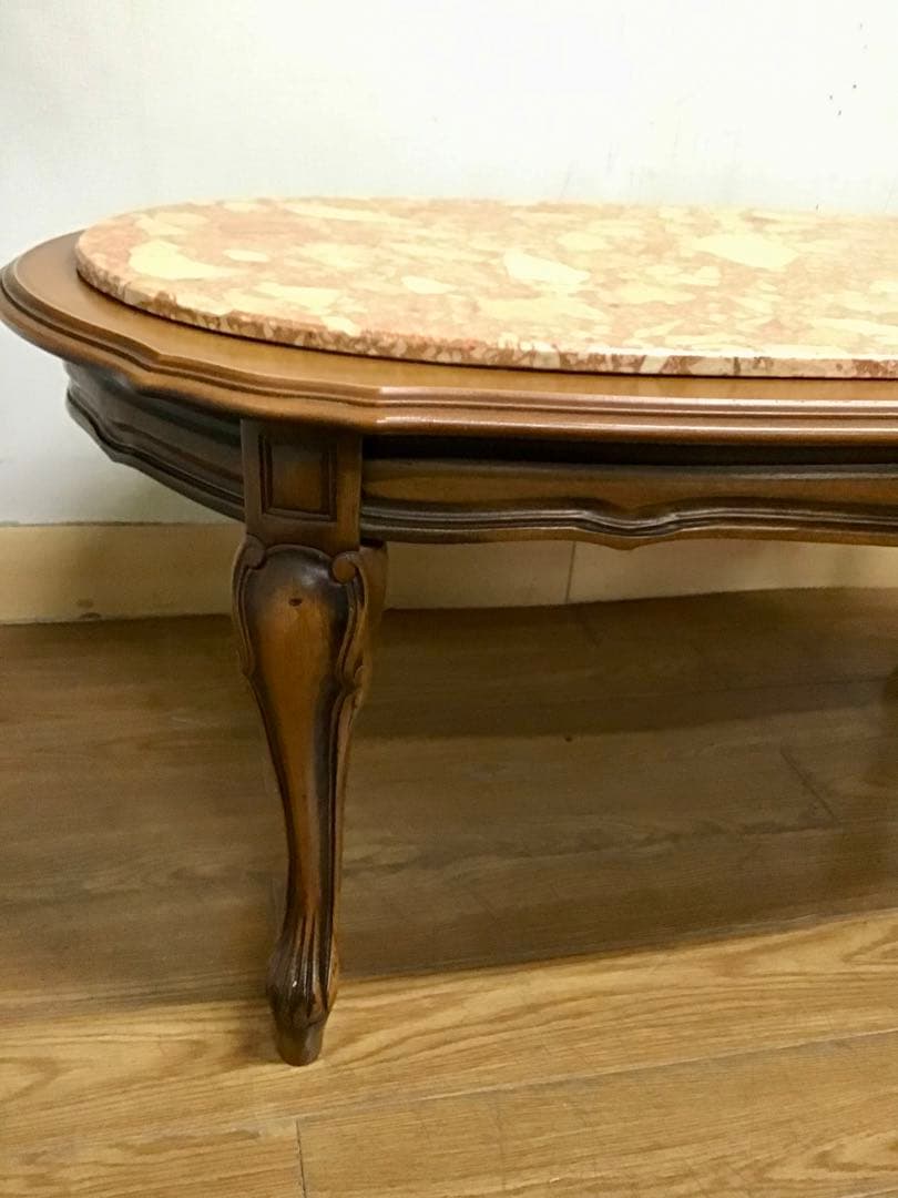 管838☆イタリア製☆大理石☆猫脚☆センターテーブル