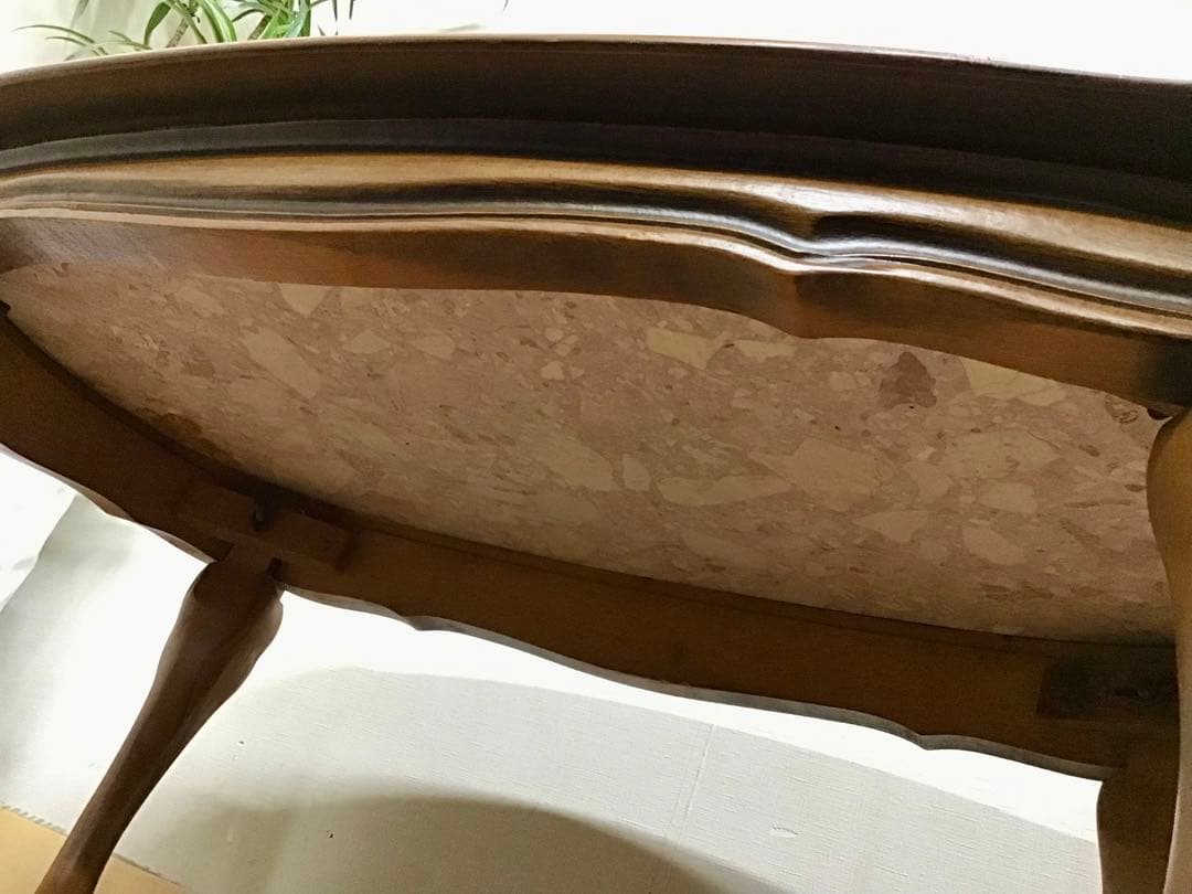 管838☆イタリア製☆大理石☆猫脚☆センターテーブル