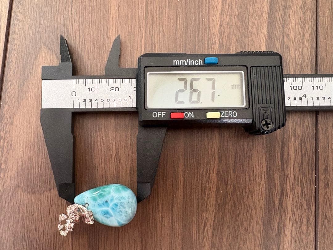 天然石ラリマー 魚モチーフ ペンダント シルバー９２５ベイル　No.11