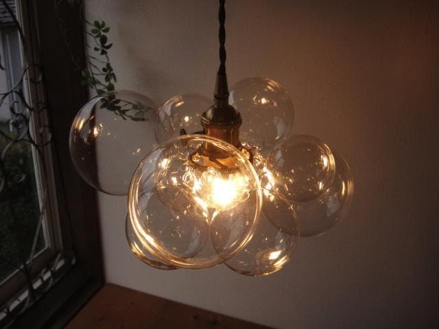 バブルガラスペンダントランプクリアバブルランプガラスボールペンダントライト