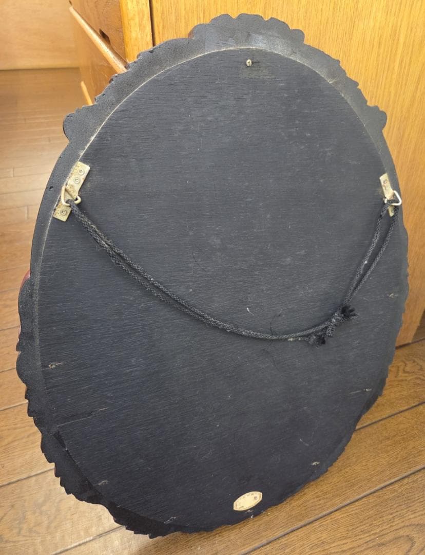 〈現状渡し〉ニッカ 壁掛け ミラー 鏡 木彫り 白鳥 アンティーク