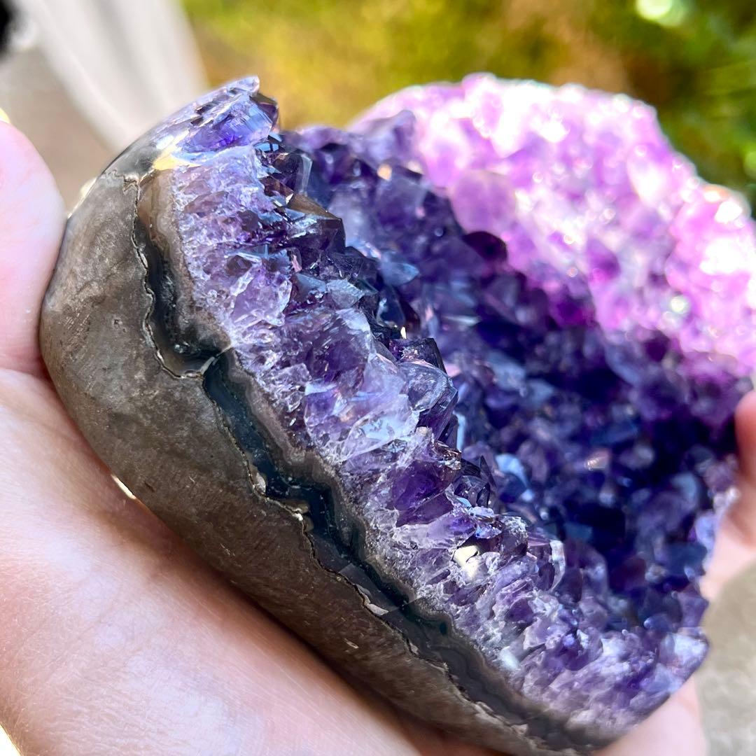 トップクオリティ　ウルグアイ産　アメジストクラスター　ハート型　アメジスト　6