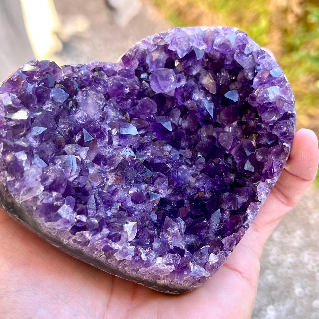 トップクオリティ　ウルグアイ産　アメジストクラスター　ハート型　アメジスト　6