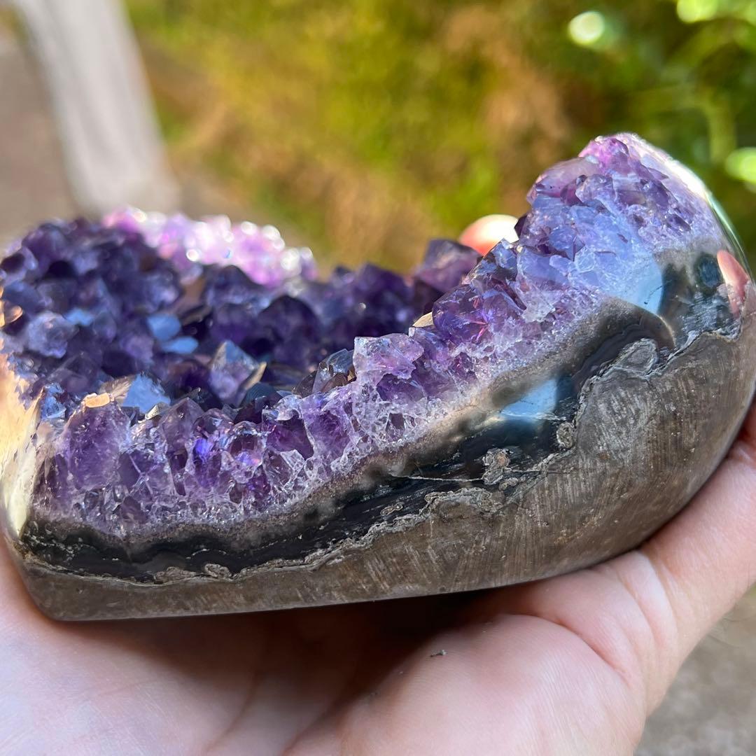 トップクオリティ　ウルグアイ産　アメジストクラスター　ハート型　アメジスト　6