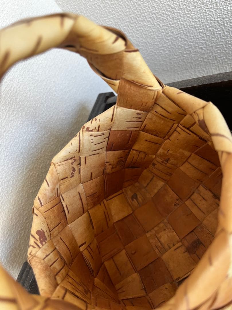 北欧　かご　　白樺　ハンドルバスケット　フィンランド製