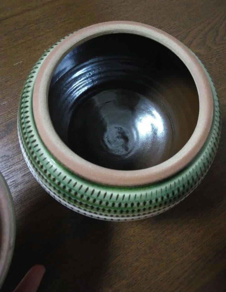 小石原焼 陶器 刷毛目 飛び鉋 壺 インテリア