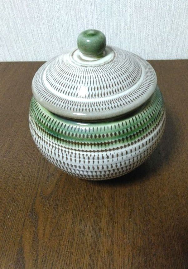 小石原焼 陶器 刷毛目 飛び鉋 壺 インテリア