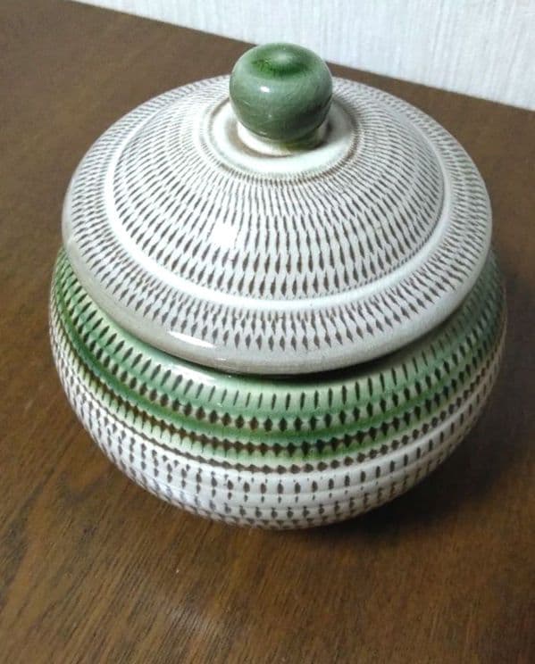 小石原焼 陶器 刷毛目 飛び鉋 壺 インテリア