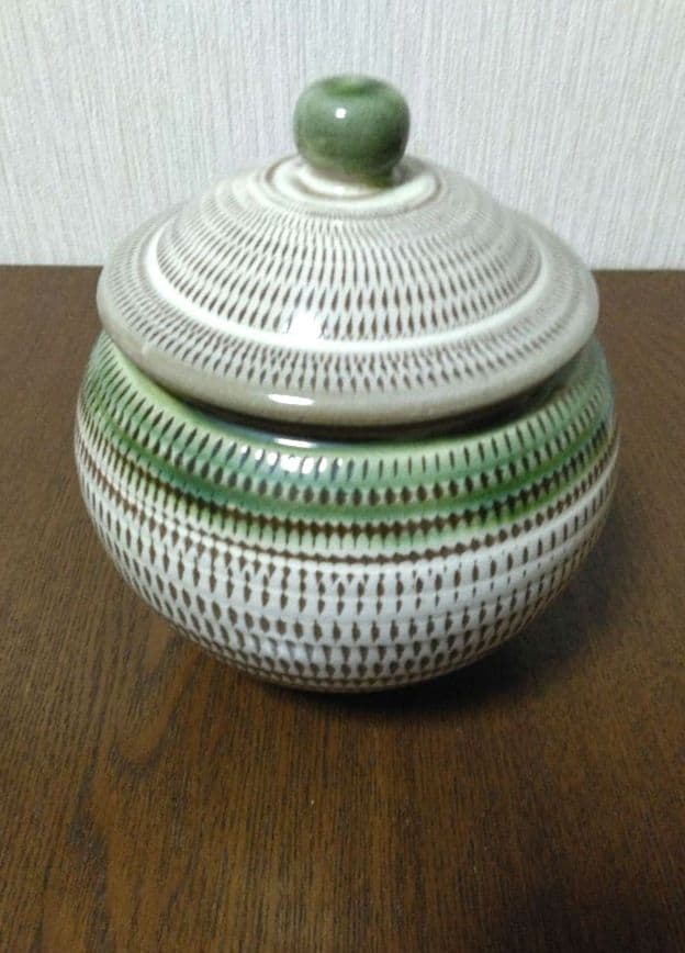 小石原焼 陶器 刷毛目 飛び鉋 壺 インテリア