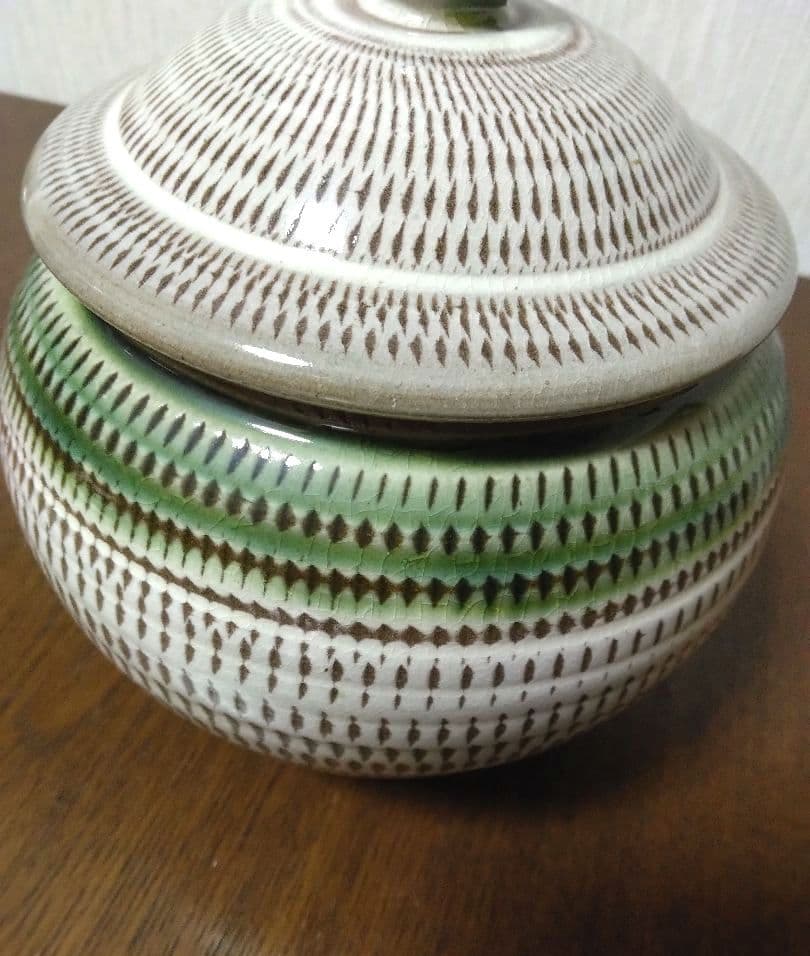 小石原焼 陶器 刷毛目 飛び鉋 壺 インテリア