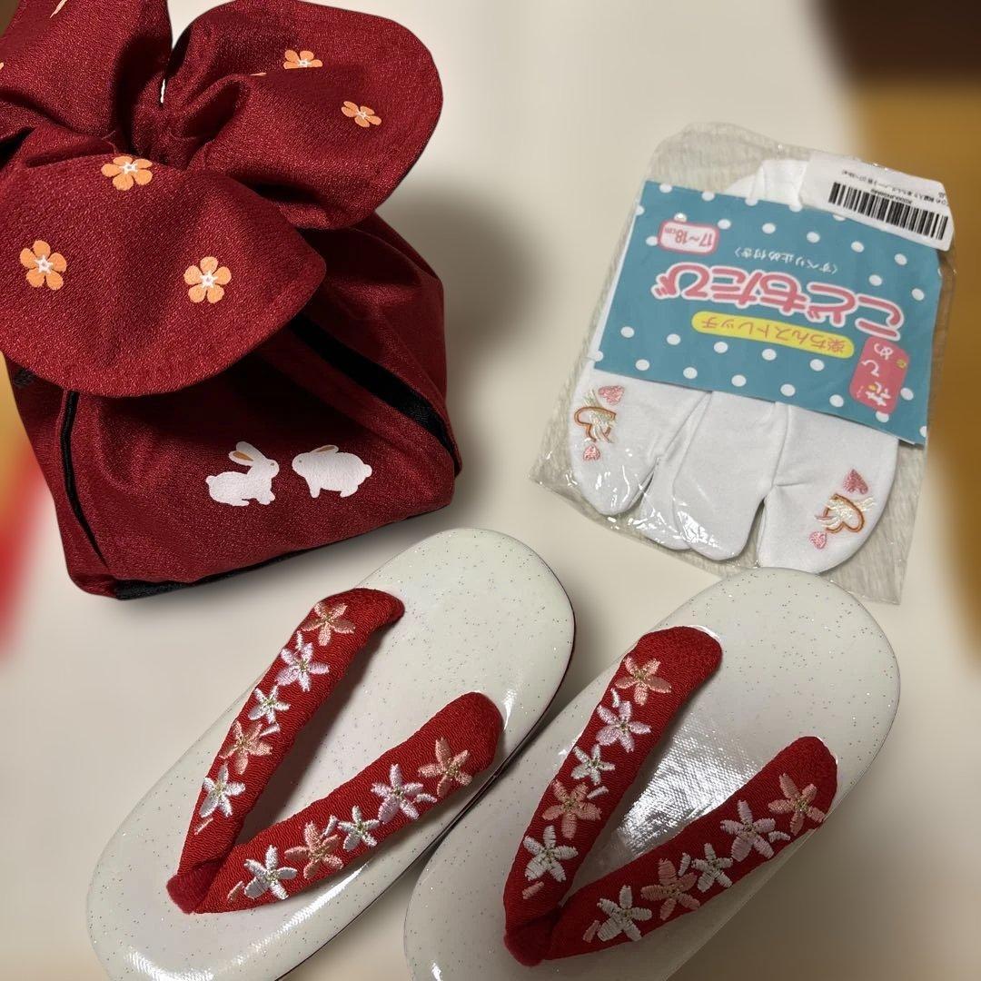 七五三　産着　三歳正絹着物　長襦袢六点セット　美品　乙葉