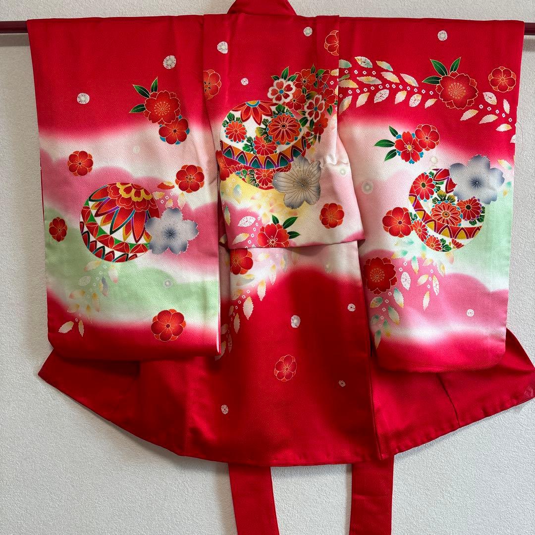 七五三　産着　三歳正絹着物　長襦袢六点セット　美品　乙葉