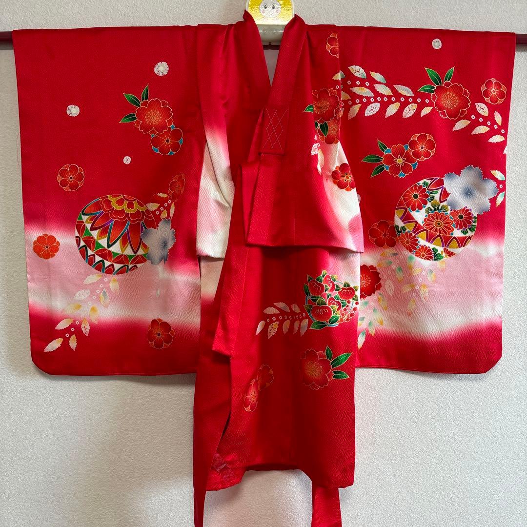 七五三　産着　三歳正絹着物　長襦袢六点セット　美品　乙葉
