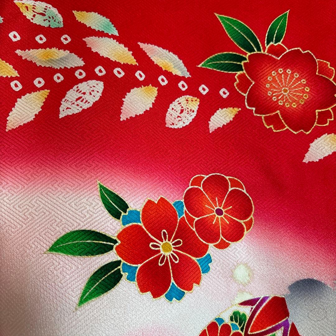 七五三　産着　三歳正絹着物　長襦袢六点セット　美品　乙葉