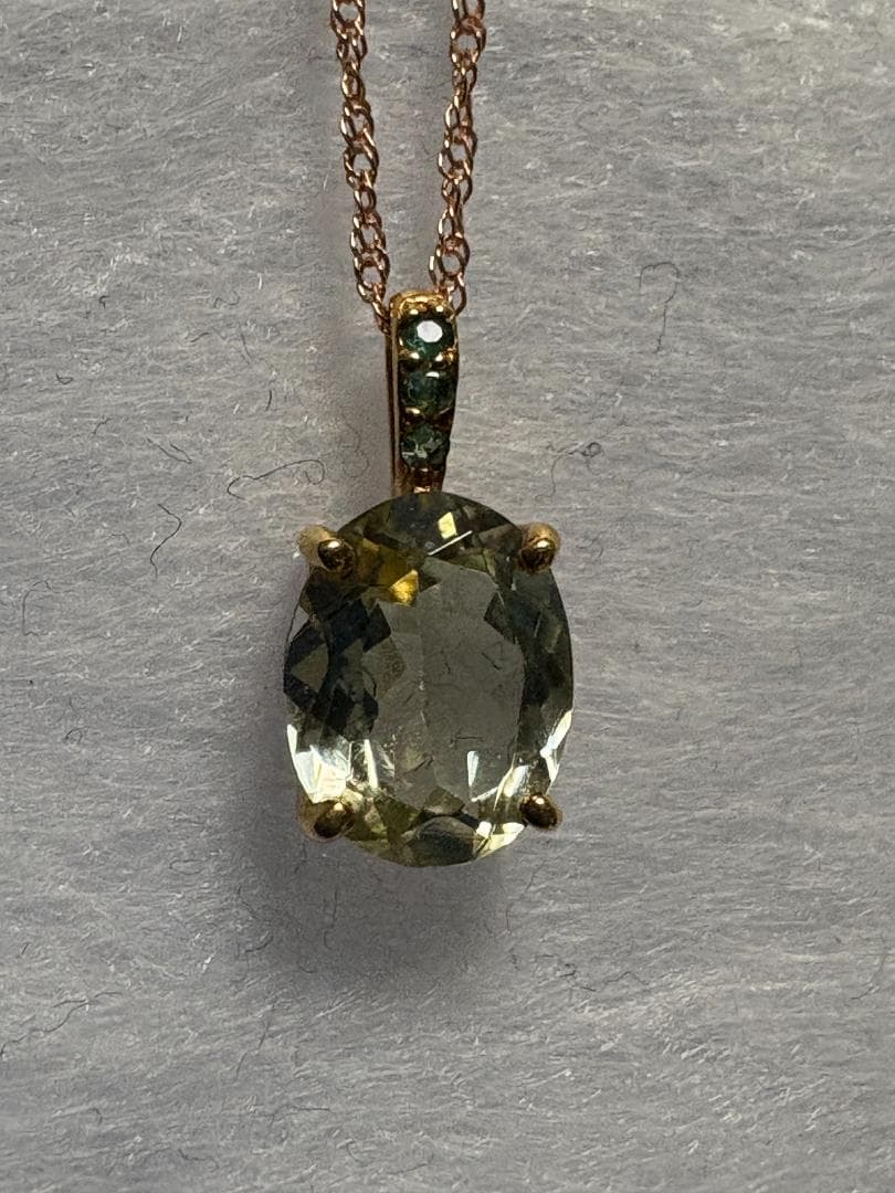 GSTV 希少石 シリマナイト+エメラルド K18 ペンダントトップ 未使用