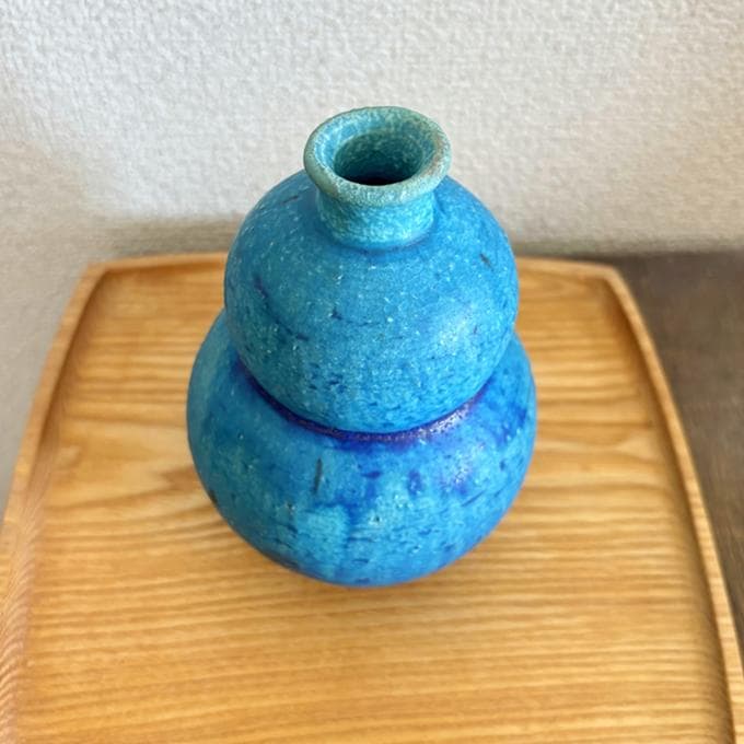 やちむん　沖縄 大嶺工房　大嶺實清作　ペルシャブルー徳利