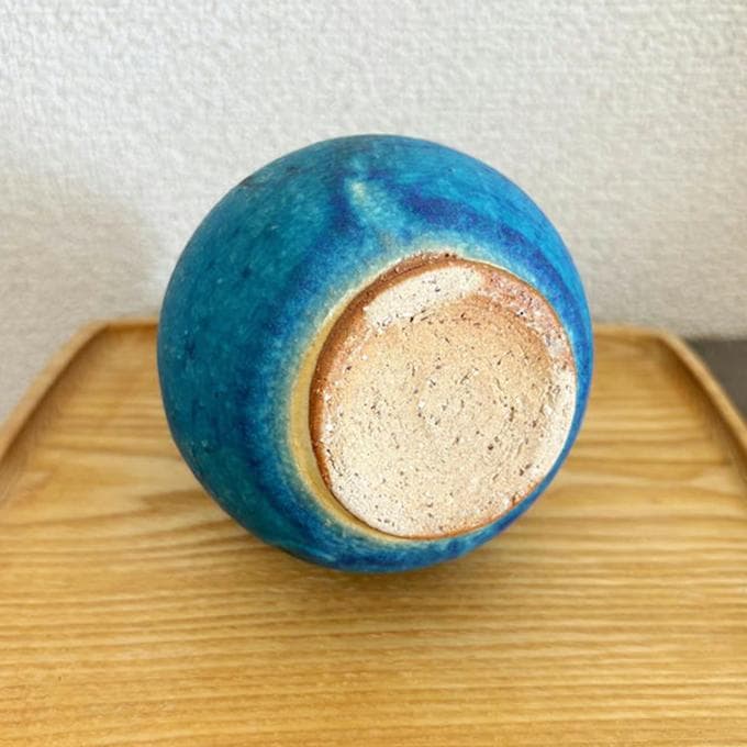 やちむん　沖縄 大嶺工房　大嶺實清作　ペルシャブルー徳利