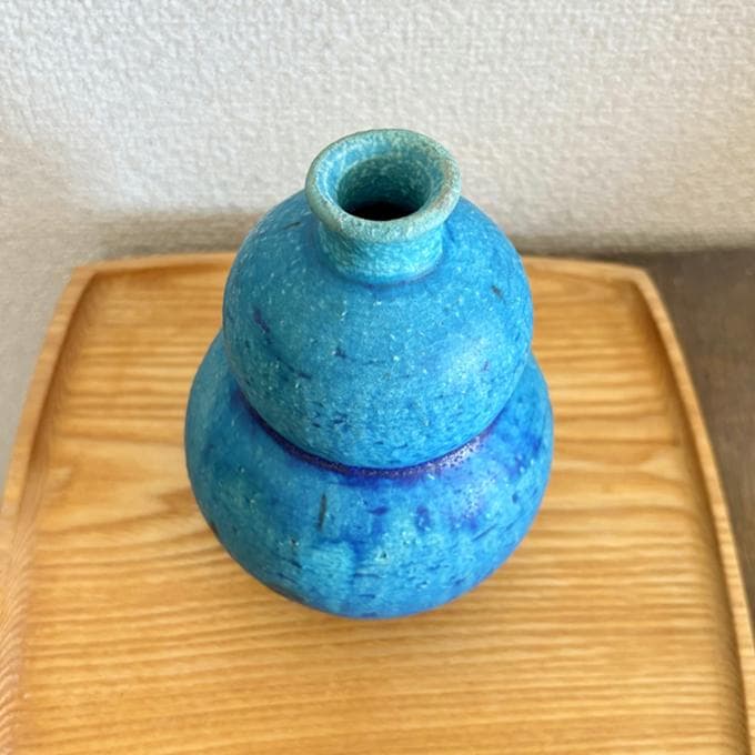 やちむん　沖縄 大嶺工房　大嶺實清作　ペルシャブルー徳利