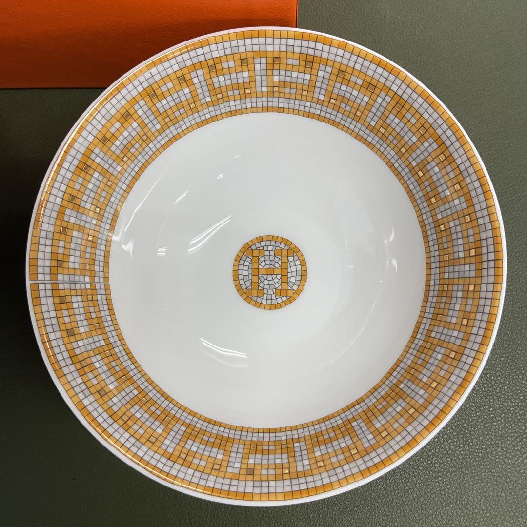 H6386 HERMES エルメス　モザイク　デザイン　ボウル 茶碗　2個セット
