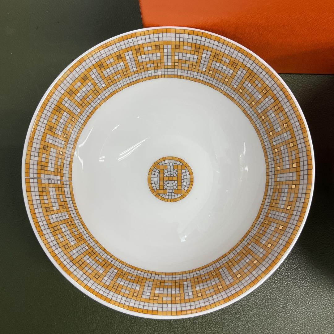 H6386 HERMES エルメス　モザイク　デザイン　ボウル 茶碗　2個セット