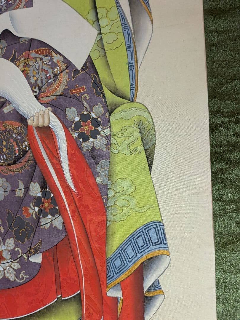 写実的　絹本肉筆　竹森華堂　仏画　頂僧　肖像画　昭和3年