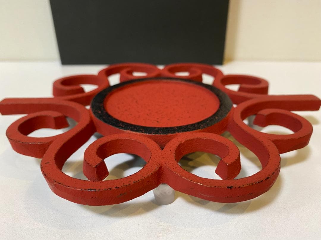 新品未使用 朱色 岩鋳 IWACHU 南部鉄器 急須 鉄瓶専用 釜敷き 釜敷