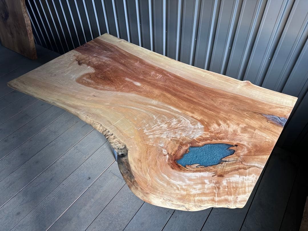 栃　トチ　一枚板　無垢材　ダイニング　テーブル　カウンター　ウォールナットポプラ