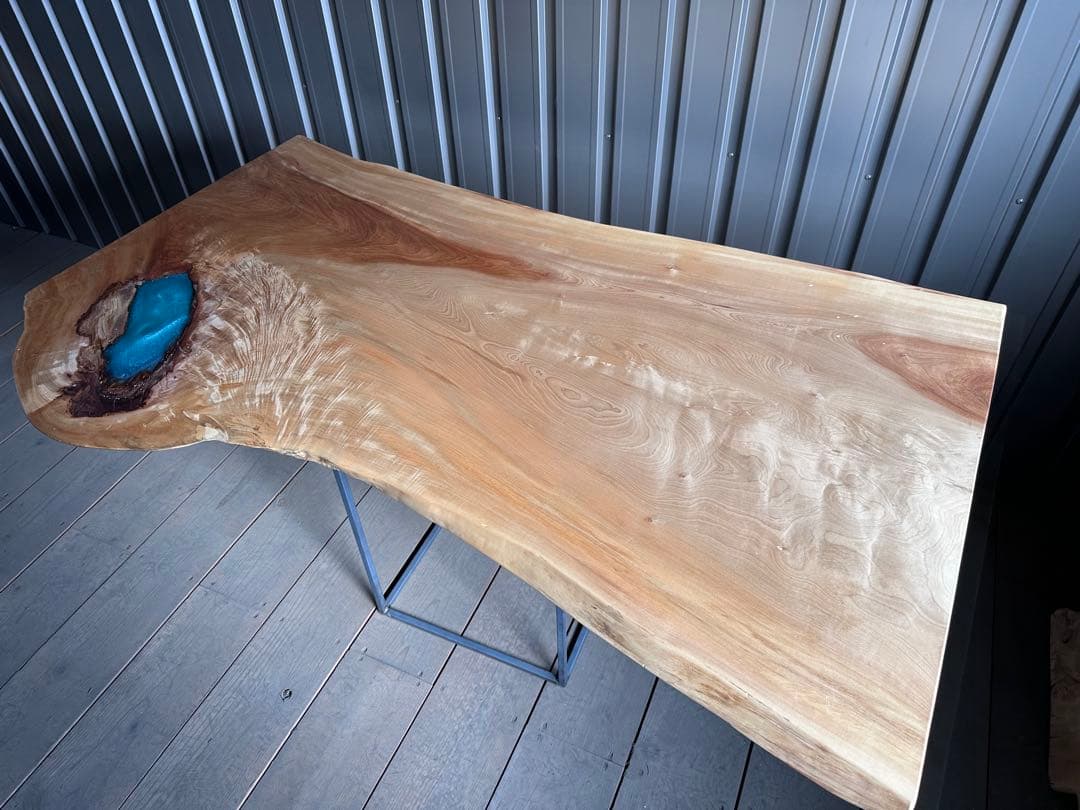 栃　トチ　一枚板　無垢材　ダイニング　テーブル　カウンター　ウォールナットポプラ