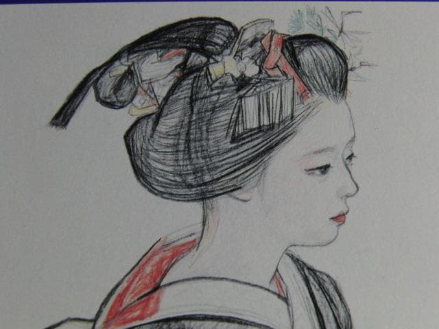 三輪良平、【舞妓】、希少画集画、状態良好、日本画、美人画、 人気作家