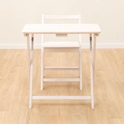 【省スペース】天然木 折りたたみデスク＆チェア