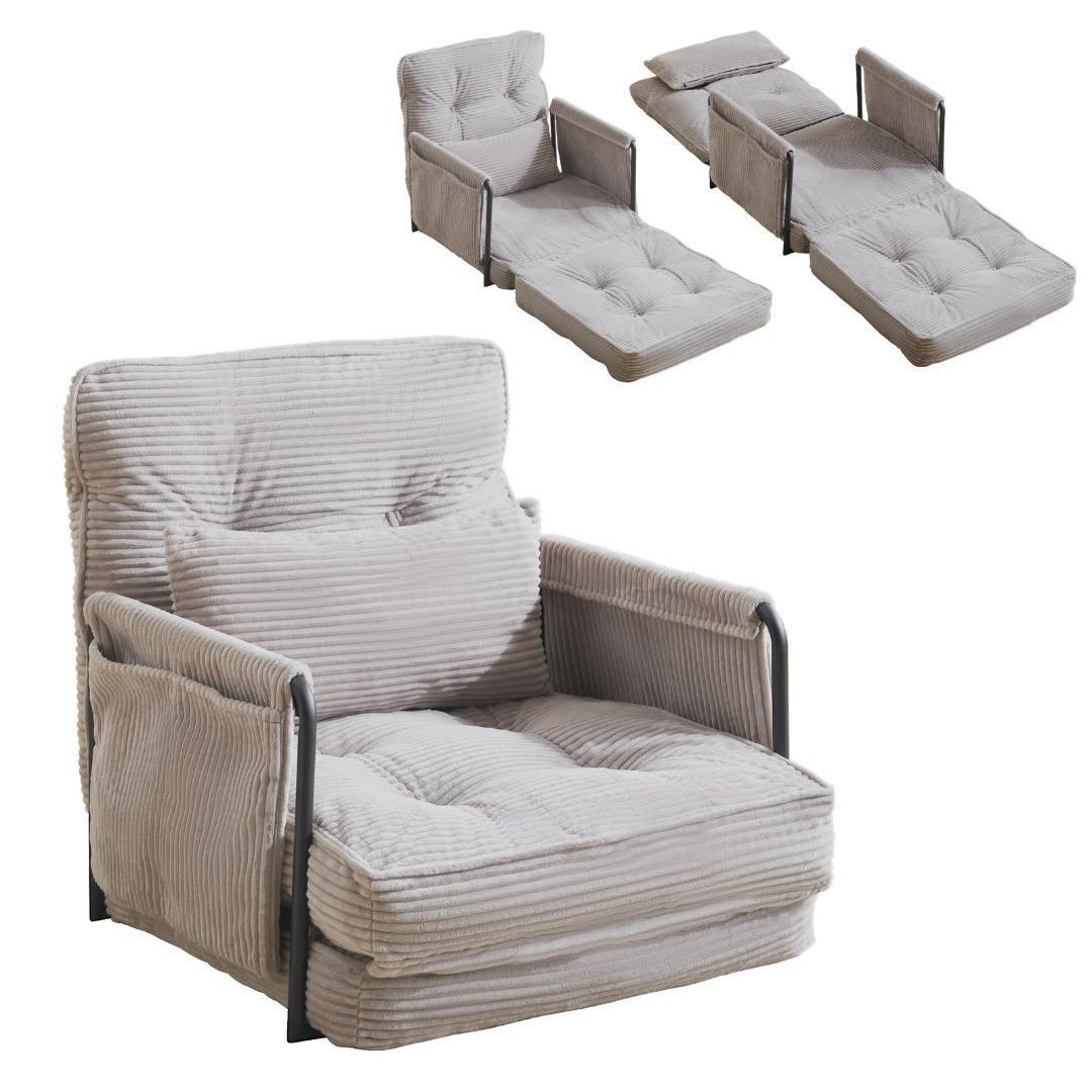 多機能 ソファ 1人掛け ソファーベッド 座椅子 6段調整可能 3WAY