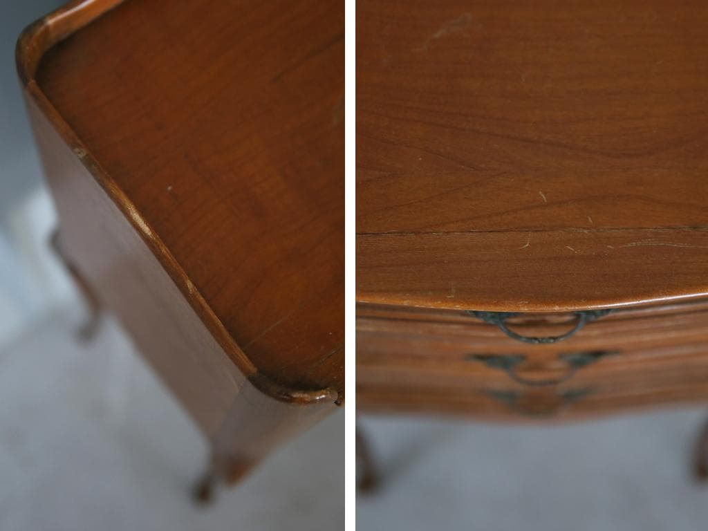 フランスアンティーク猫脚ベッドサイドキャビネット/ナイトテーブル机(91-236