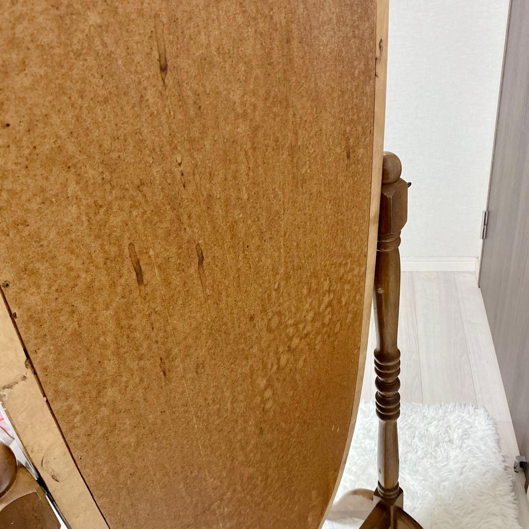 【昭和レトロ】 アンティーク調 オーバル型 スタンドミラー 姿見 全身 送料無料