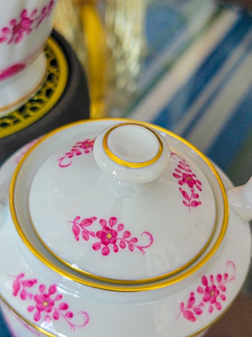 リモージュ Raynaud ピンク花柄 ティー3点セット 仏製