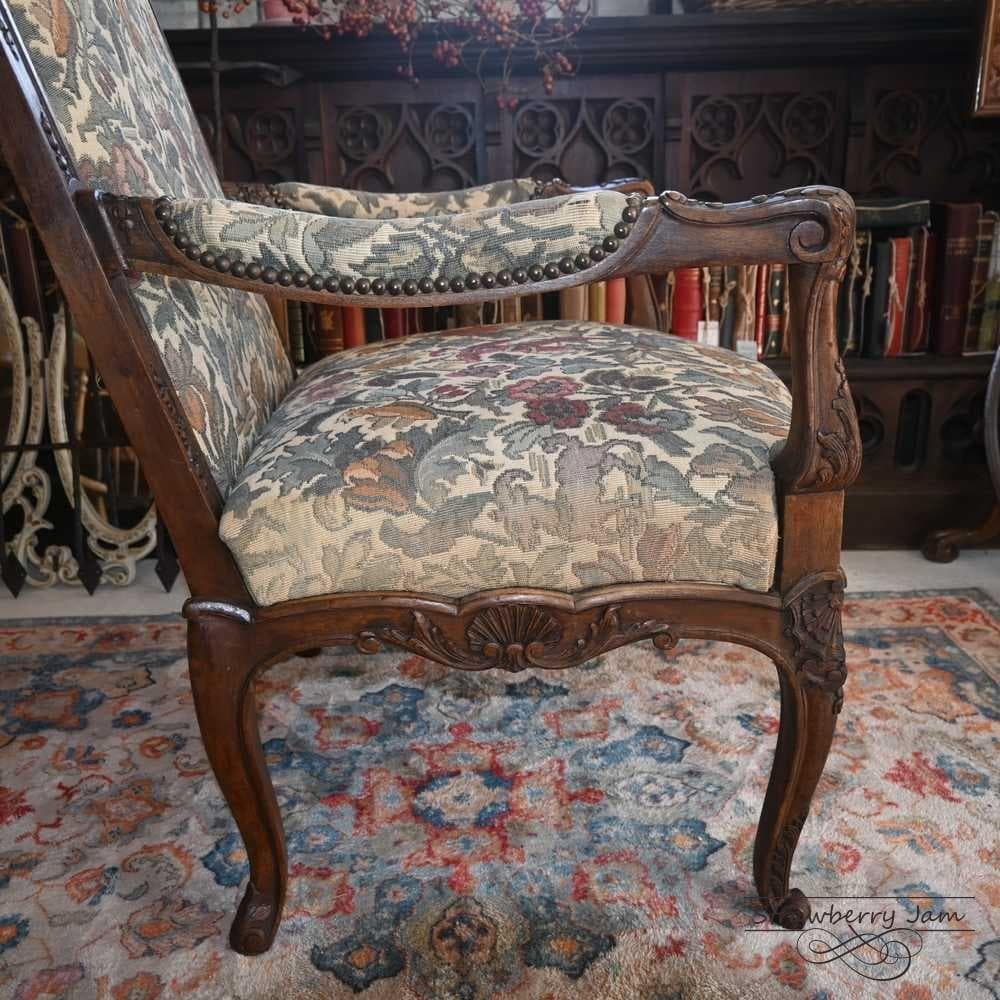 L3710-3-2 フランスアンティーク ソファ 布張りチェア 1人掛けソファ
