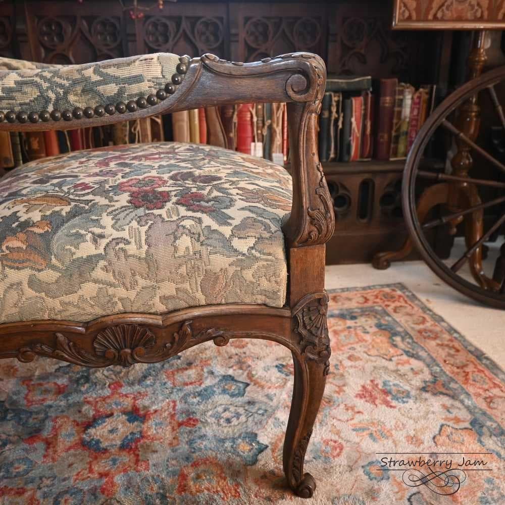 L3710-3-2 フランスアンティーク ソファ 布張りチェア 1人掛けソファ