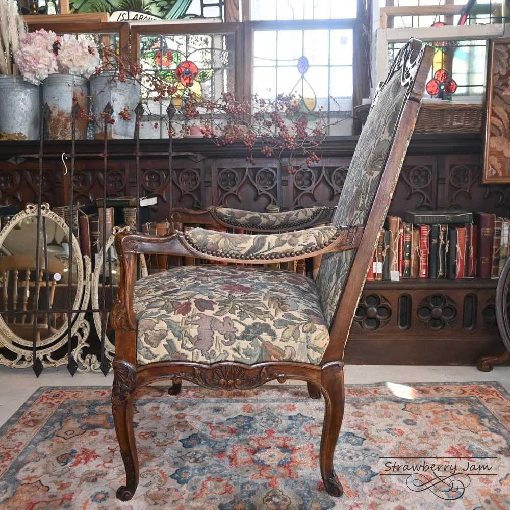 L3710-3-2 フランスアンティーク ソファ 布張りチェア 1人掛けソファ