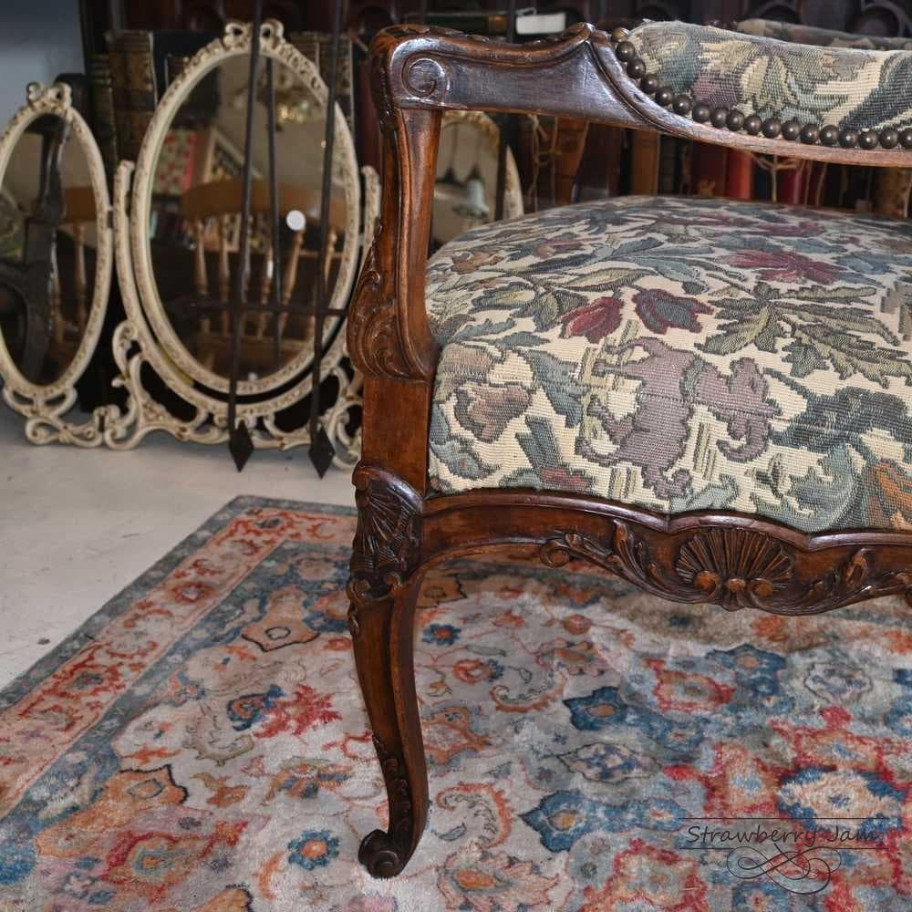 L3710-3-2 フランスアンティーク ソファ 布張りチェア 1人掛けソファ