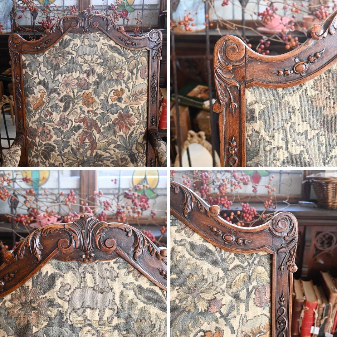 L3710-3-2 フランスアンティーク ソファ 布張りチェア 1人掛けソファ