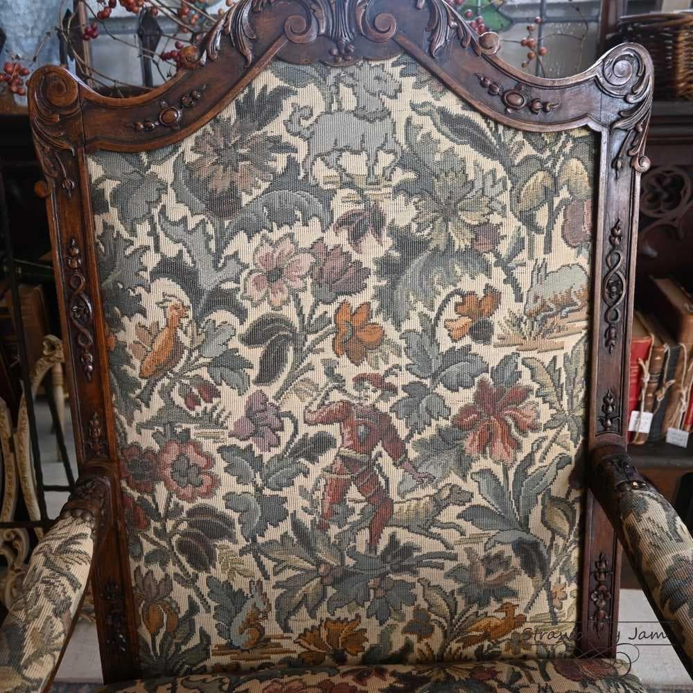 L3710-3-2 フランスアンティーク ソファ 布張りチェア 1人掛けソファ