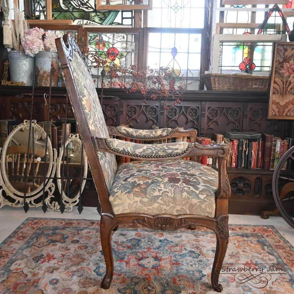 L3710-3-2 フランスアンティーク ソファ 布張りチェア 1人掛けソファ