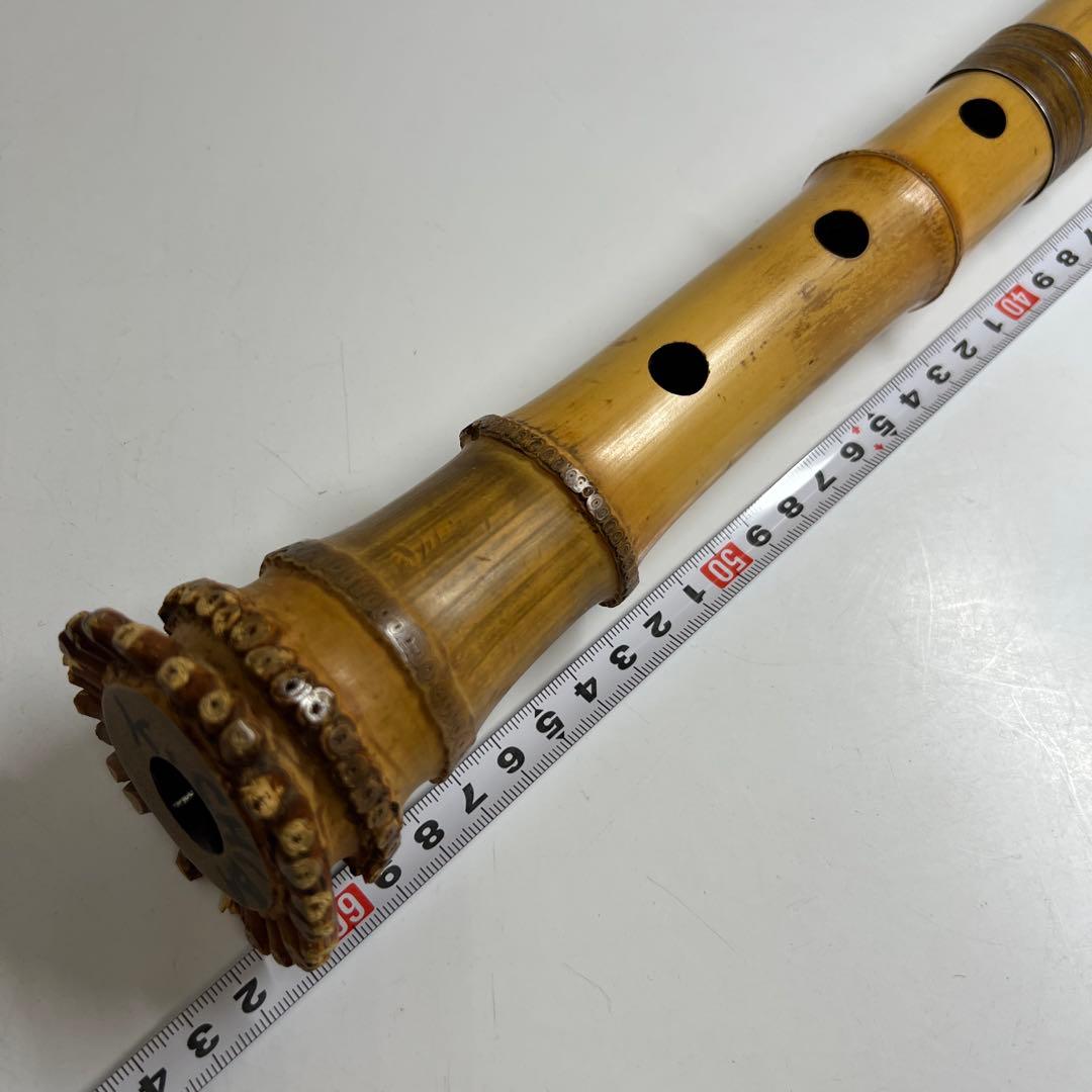 大宝在銘　銀三線尺八D 吹口カバー付　長さ約49㎝　東Y7-0908③