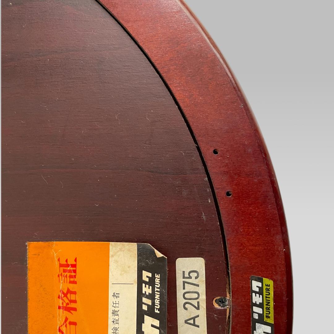 80s オールド【カリモク】木枠 オーバル型 ヴィンテージ ウォールミラー 鏡