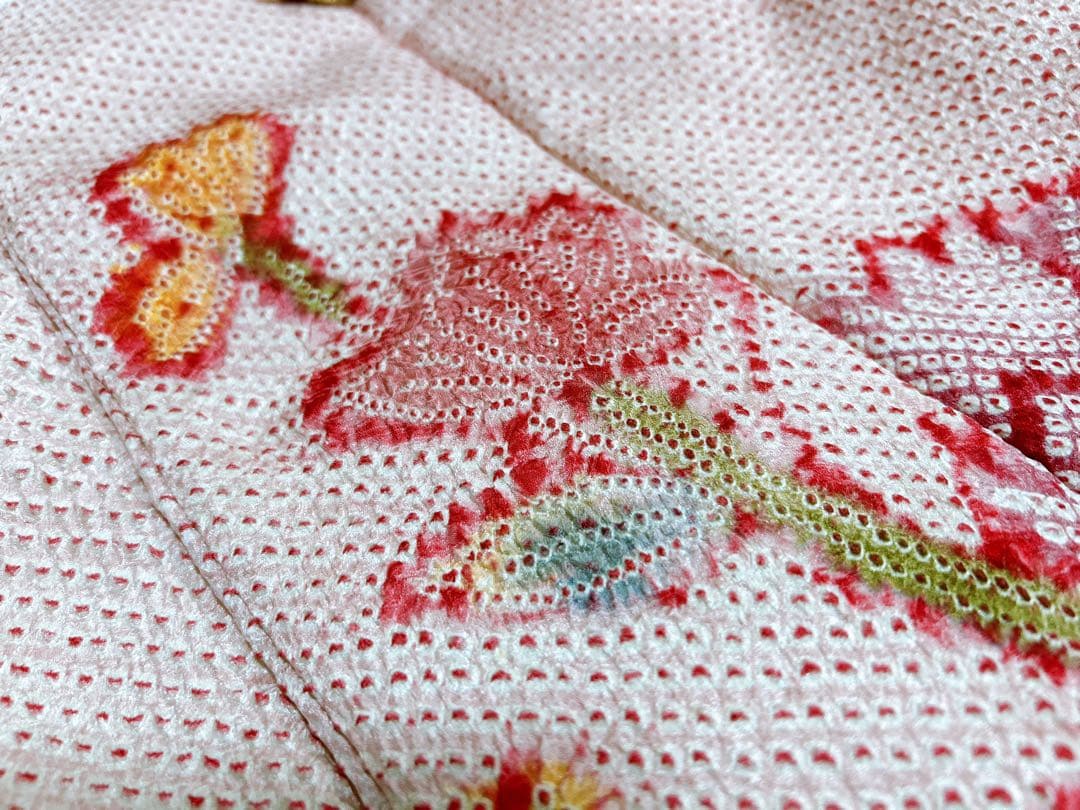 レトロ着物♡総絞り被布　七五三　3歳　女の子　フルセット　ピンク　アンティーク