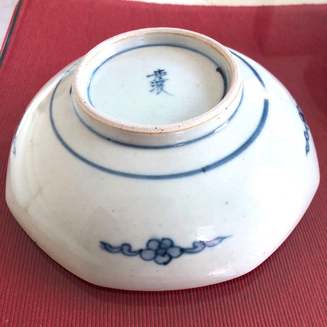 専用になります♪佐藤走波　染錦市松花辨草花文　八角組鉢　5個