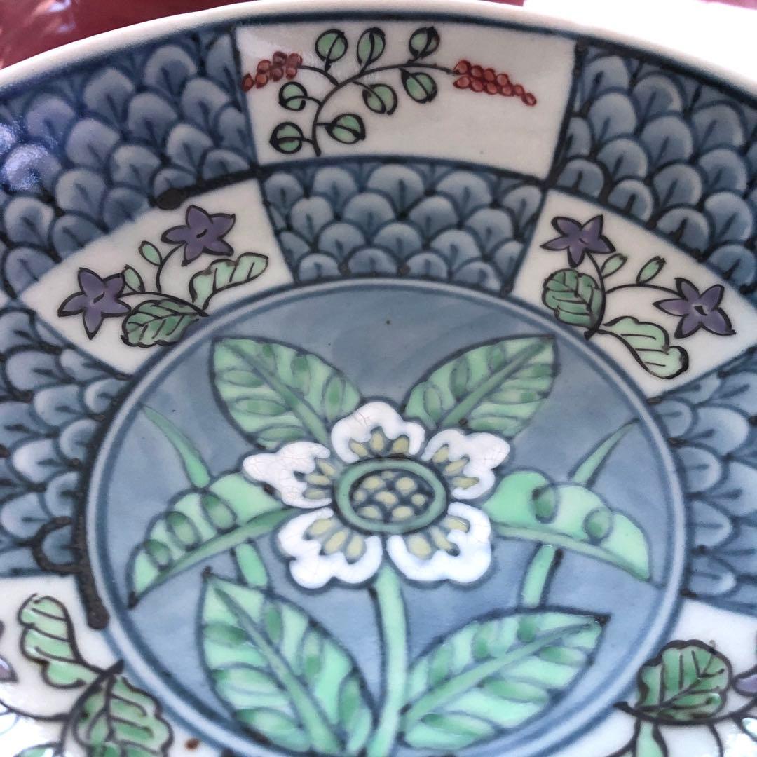 専用になります♪佐藤走波　染錦市松花辨草花文　八角組鉢　5個