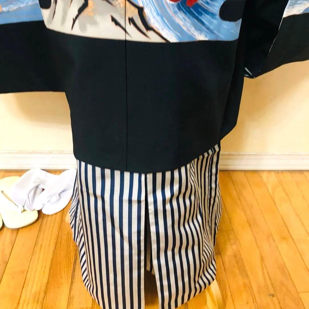 美品‼️七五三 五歳‼️鷹 巻物金彩❤️黒地系圧巻豪華完全フルセット‼️家から揃える無‼️