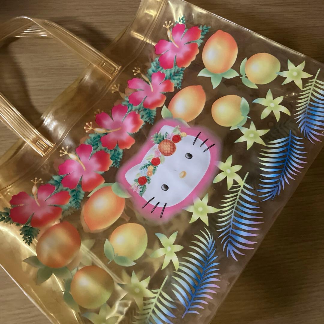 平成レトロ ハローキティ トロピカルハイビスカス プールバック ビーチ